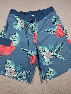 George Blue Tropical Floral Swim Shorts